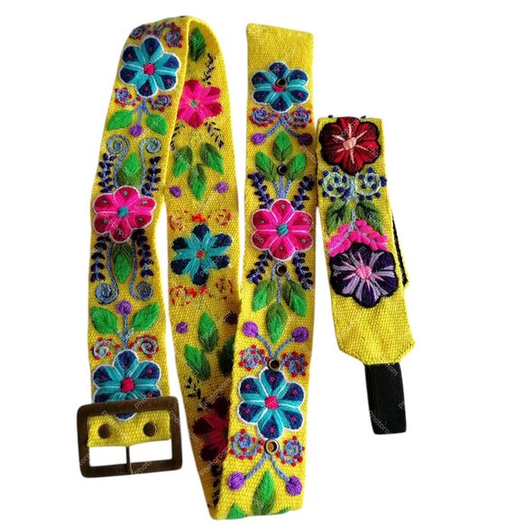 Multicolor Wool Fabric Headband Belt Set Ayacucho main image 6